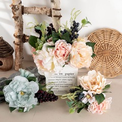 大麗花束仿真花廠家家居裝飾婚慶手捧花路引植物牆假花DY1-2009