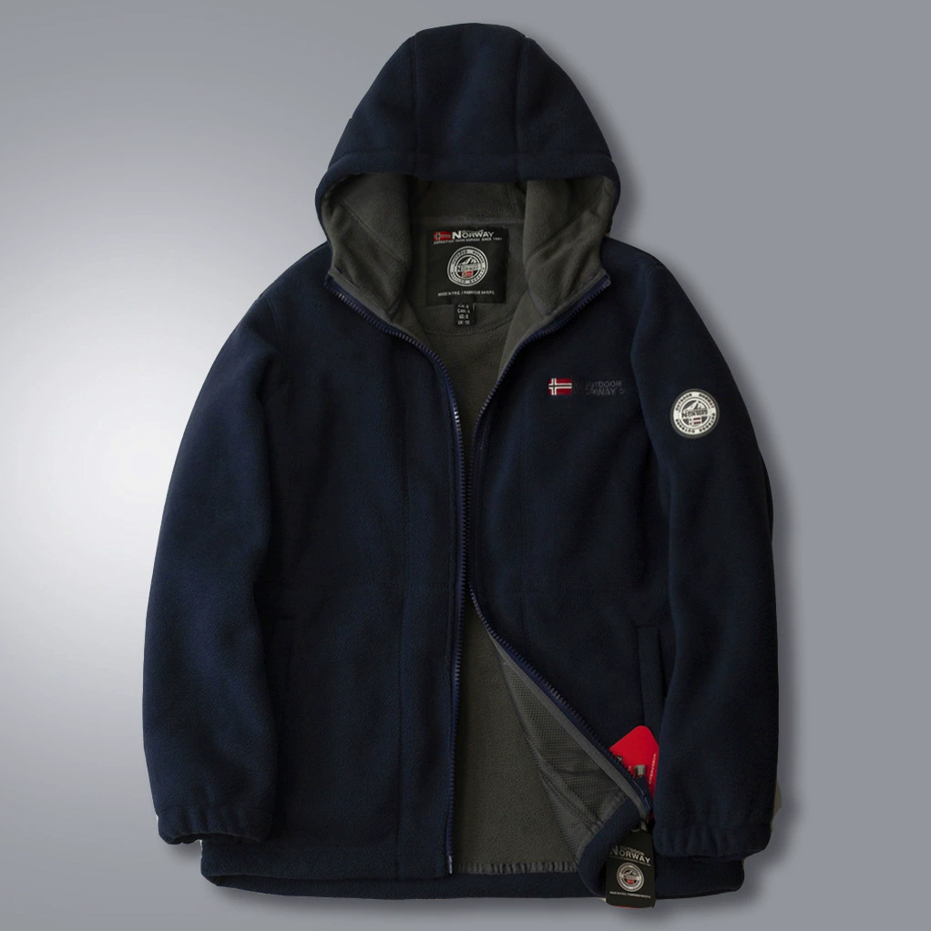 Warm velvet jacket with hood, plus size