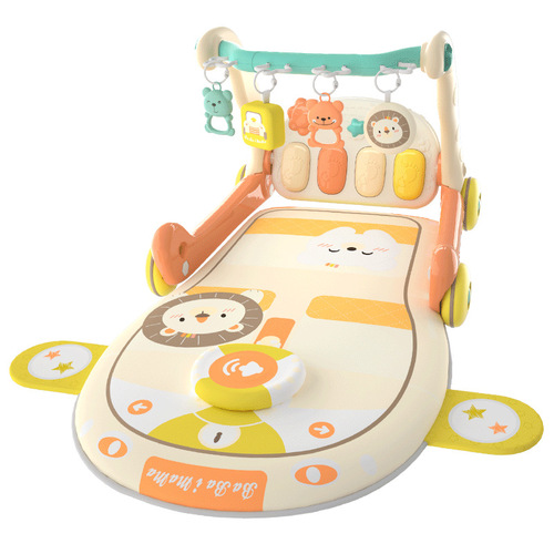 Baby Foot Piano Fitness Frame, 2-in-1 Multi-functional Push Cart Fitness Frame, Newborn Gift