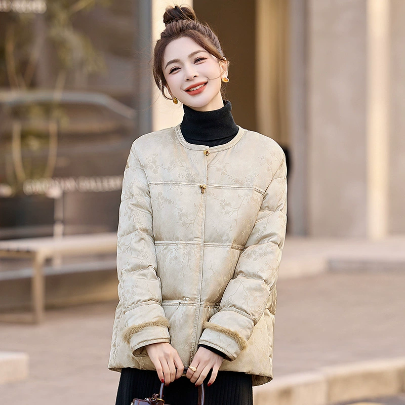  retro winter velvet down jacket for leisure, increased thickness, city style, duck down