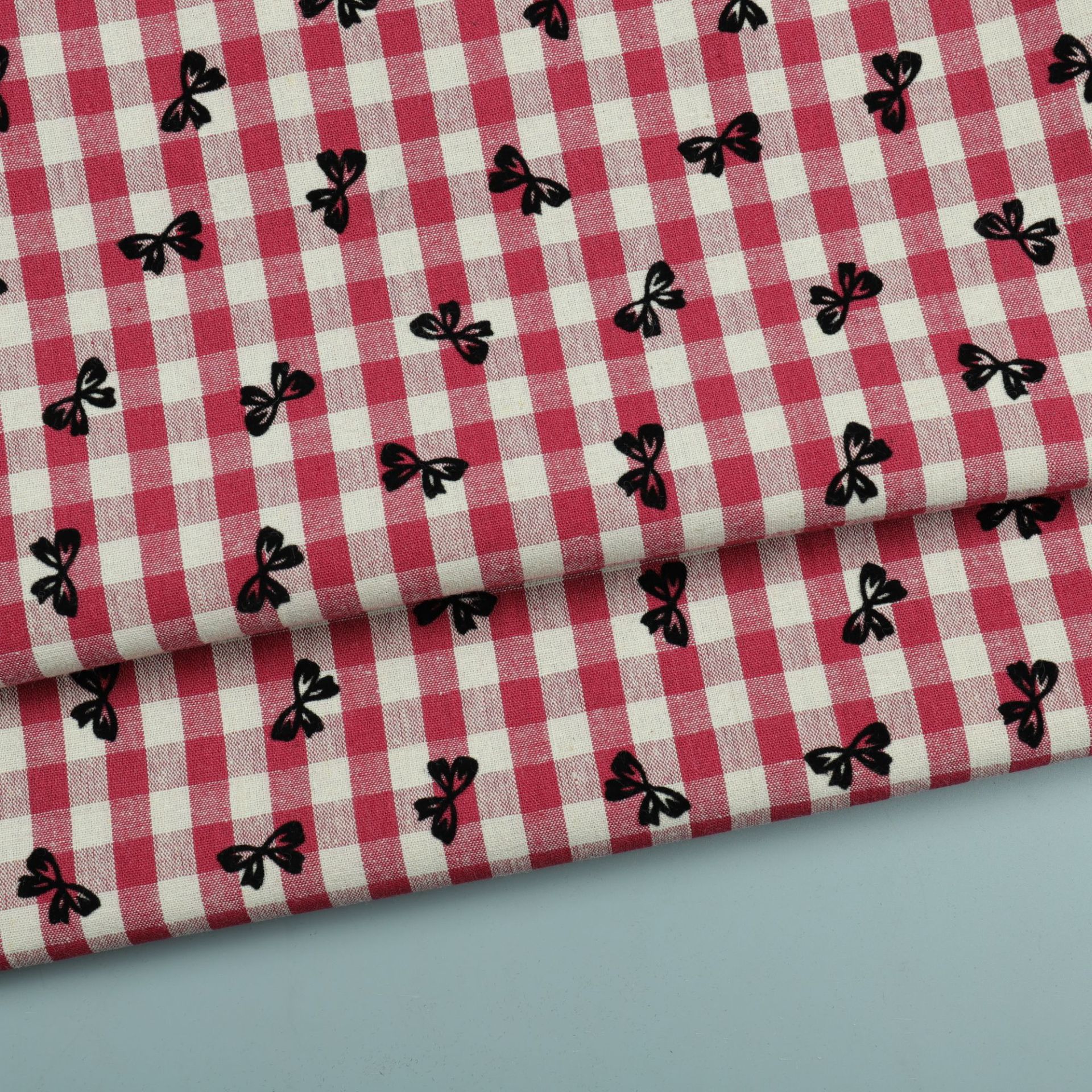 全棉色织朝阳格衬衫连衣裙童装时装箱包鞋帽发饰蝴蝶结植绒面料