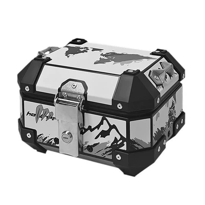 Wholesale 5L/10L/15L/25L Motorcycle Trunk Aluminum Box Storage Box Quick Release Electric Vehicle Aluminum Alloy Tail Box (Electric car tail box) - white-mountains-and-rivers-5l