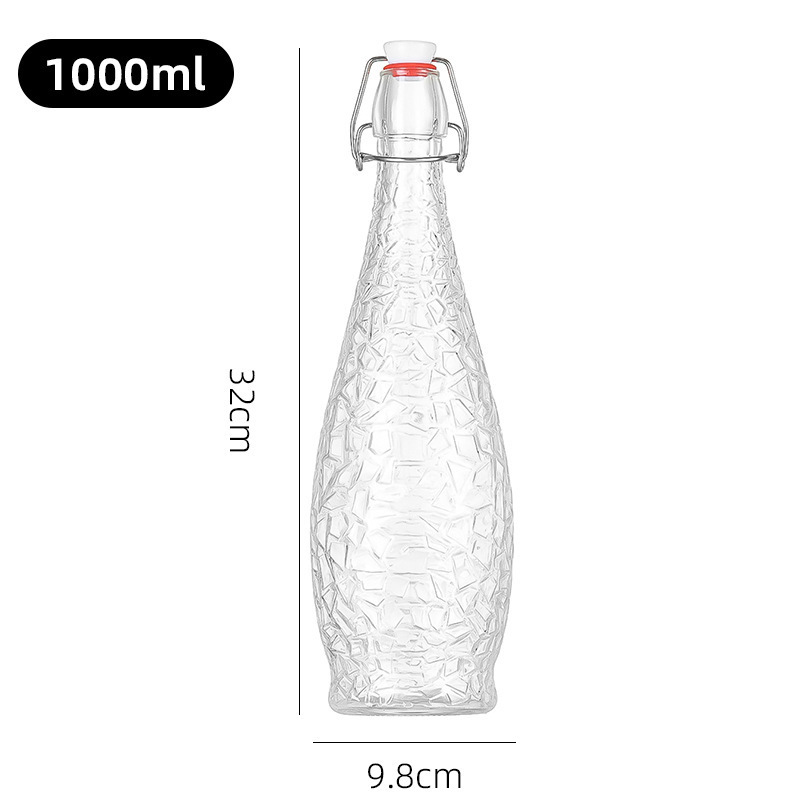 Botella de enzima de vidrio transparente de jugo de frutas botella de bebida de vino de frutas botella de vino de frutas de Amazon botella de vidrio caliente