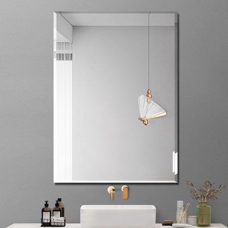 Bathroom Mirror Wall-Mounted Washroom Vanity Mirror Adhesive Bathroom Wall Hanging Simple Wall Washbasin Mirror