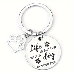 ステンレスのキーリングは迷子を記念して犬をなくしました。