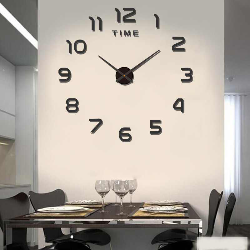 Cruz-frontera creativa acrílico DIY reloj de pared de ponche-libre restaurante reloj espejo mudo tridimensional decorativo etiqueta de la pared del reloj
