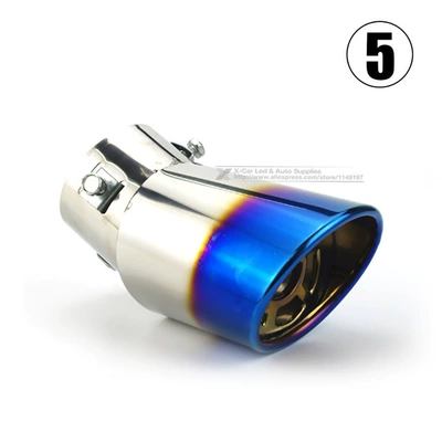 Exhaust Stainless Steel Muffler Tail: Car muffler - baked-blue-ribbon-flower-net-curved-style-supports-installation