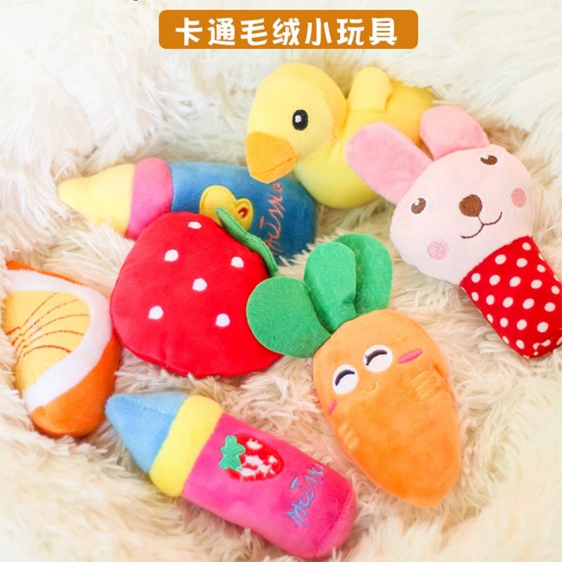 Плюшовая морковная игрушка, набор, для питомца, издает звуки, антистресс, можно кусать