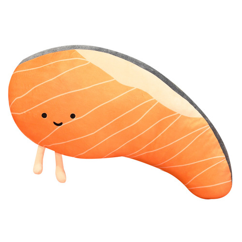 Creative ins Japanese cute cartoon salmon pillow plush toy sofa cushion sleeping pillow for girls
