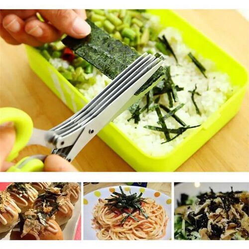 Multi-layer cutting green onion vegetable scissors five-layer office paper shredding scissors stainless steel material long-term stable supply