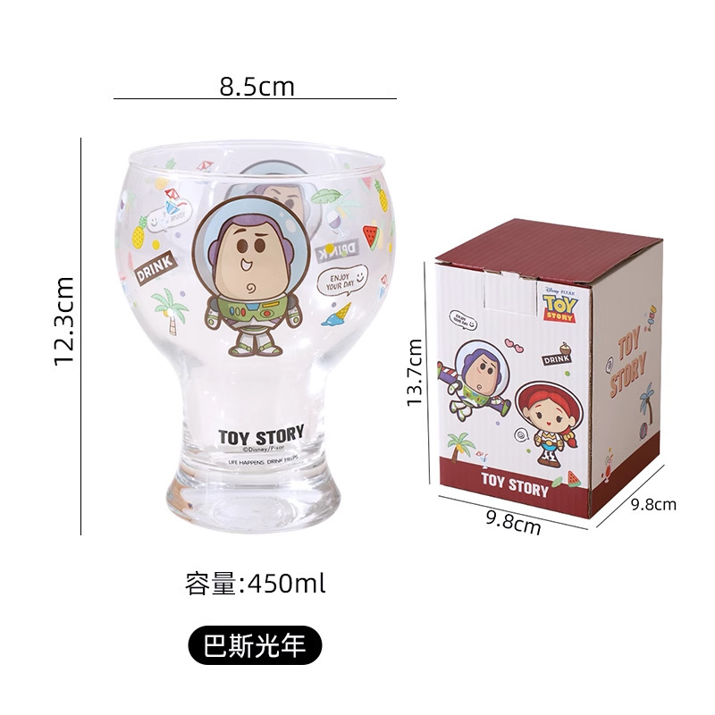 新しい漫画ガラスビールカップ高価値ソーダガラスカップルホーム夏の冷たいドリンクカップカラーボックス|undefined