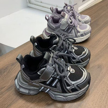 批发一件代发2025冬季新款男女儿童休闲加绒运动鞋时尚学生跑步鞋