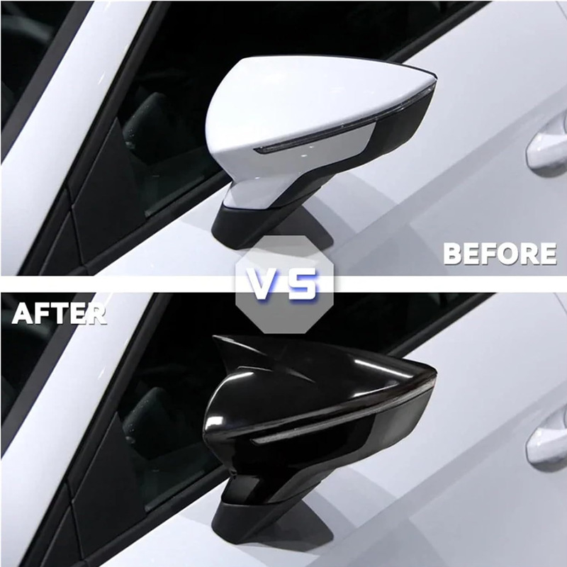 Suitable for 13 Models of Seat Leon Horn-Shaped Rearview Mirror Shell, Seat Leon Carbon Fiber Rearview Mirror Cover Decoration