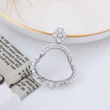 S925纯银镶嵌翡翠水沫玉吊坠空托 弥勒佛吊坠银托包边空托