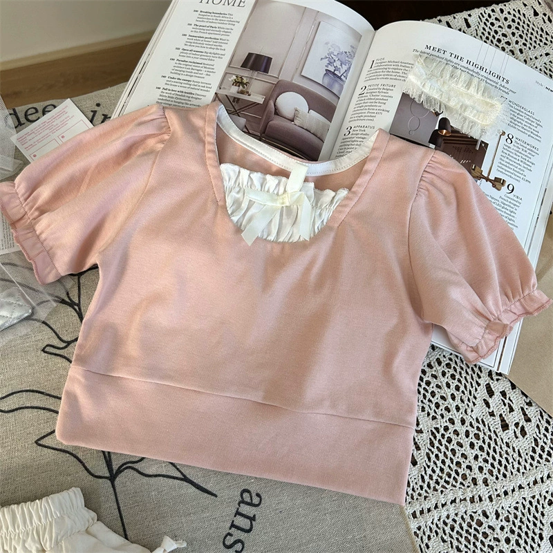 Летняя футболка, юбка, стиль Chanel, с коротким рукавом