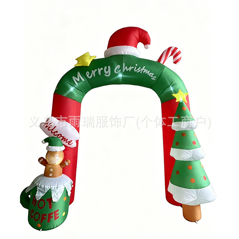 Navidad grande molde de aire arco sombrero de Navidad elemento decoración de patio al aire libre decoración led luminoso molde de aire inflable