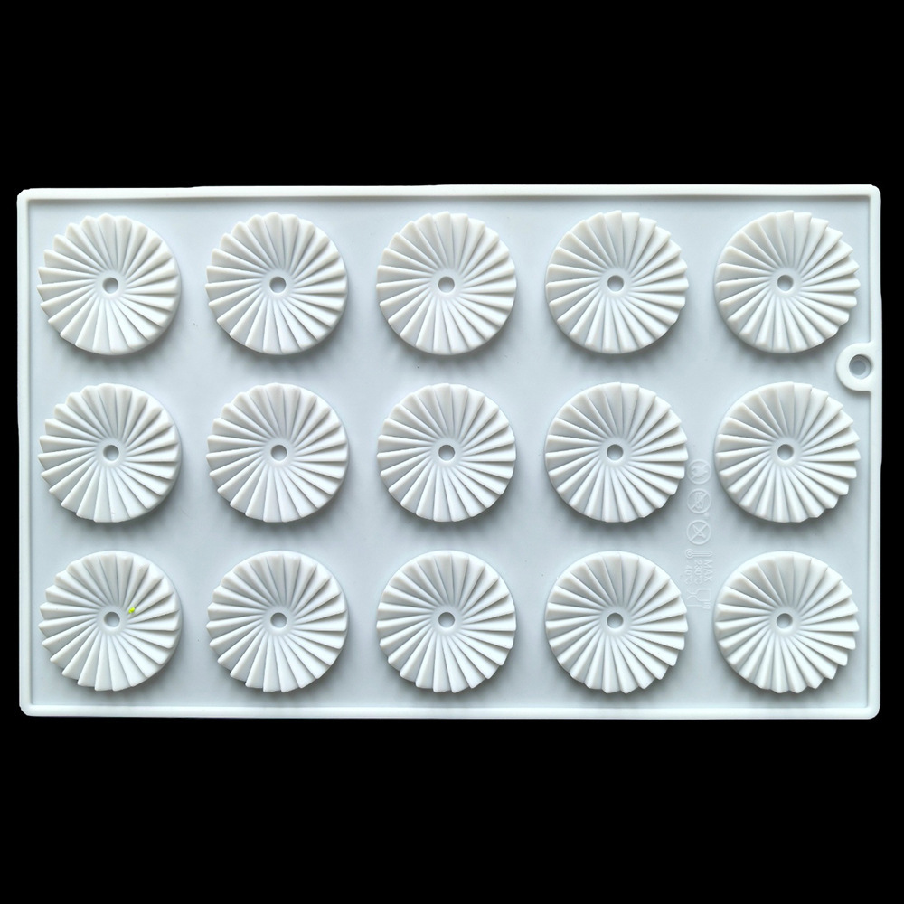 15 molde de pastel de flores rotativas 589 chocolate molde de silicona pudín molde de pastel de postre jabón utensilios