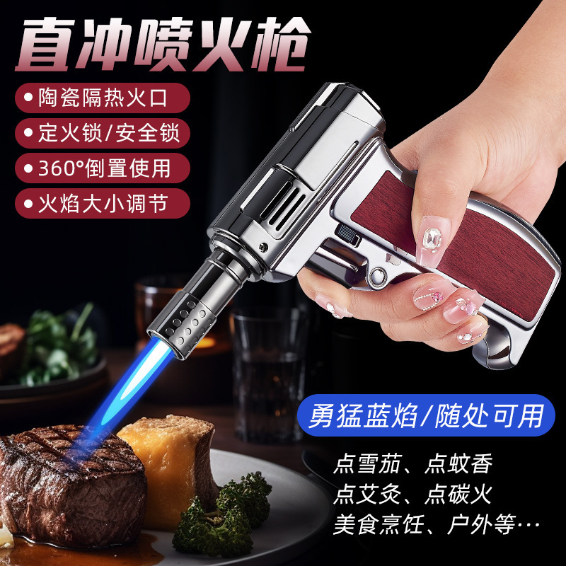 High-Power Kitchen Torch with Adjustable Flame, Multi-Purpose High-Temperature Welding Torch, Outdoor Inflatable Lighter, Essential for Camping and Barbecue