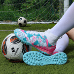 跨境热卖短钉足球鞋男女高帮袜子鞋专业训练碎钉鞋比赛长钉足球鞋