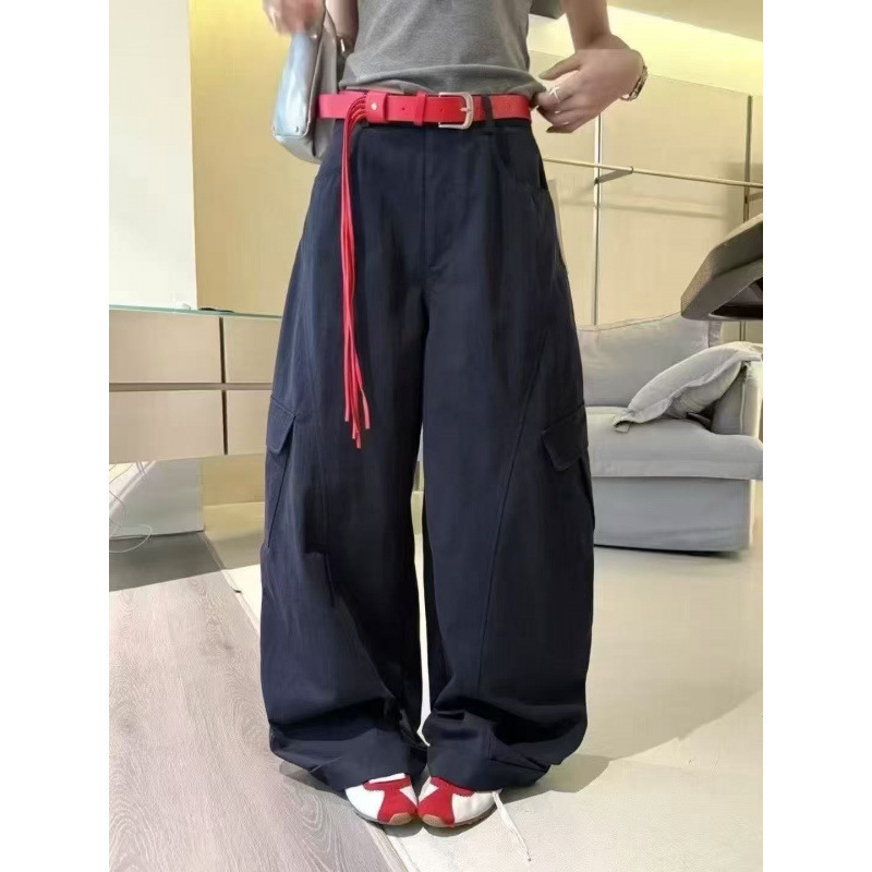 韩系复古时尚弯刀显瘦高级阔腿裤女夏款文艺范慵懒宽松洋气遮胯潮|undefined