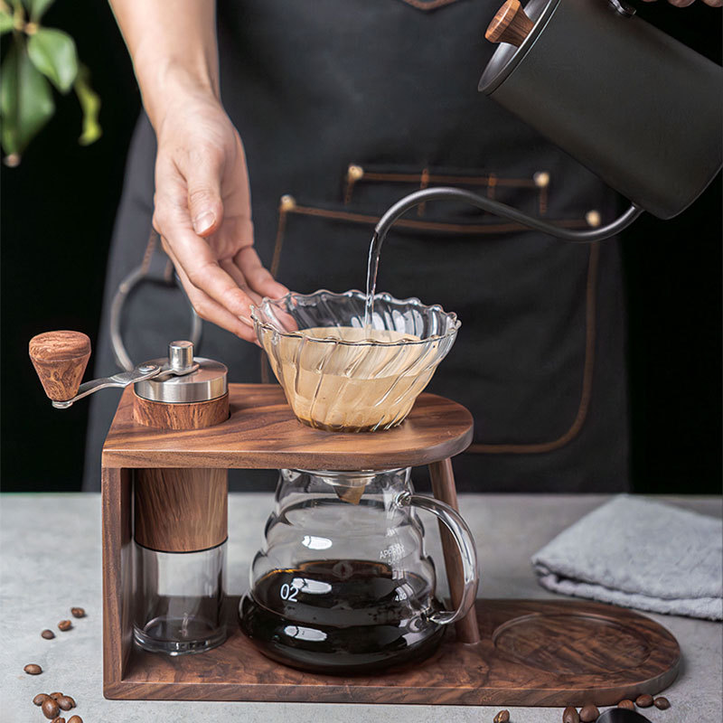 Estante de madera para almacenamiento de café elaborado a mano, almacenamiento para rincón de café, hermoso regalo de café para el hogar, caja de regalo portátil, listo para la venta.