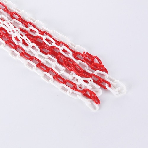 8mm plastic chain traffic warning chain safety red and white road cone chain barrier protective chain fastener warning line