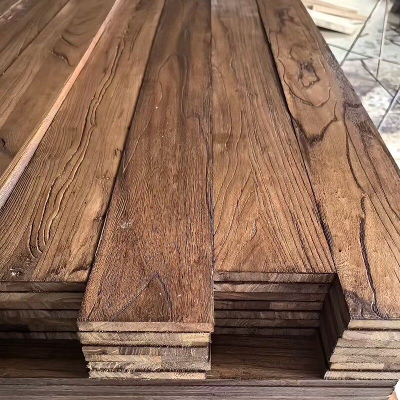 Old Elm Wood Decorative Panel Solid Wood Large Panel Old Door Panel Desktop Bar Table Homestay Decoration Door Panel Wall Panel Stair Step