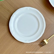 欧式法式风格餐盘餐具纯白陶瓷简约清新创意可爱婚礼酒店专用餐碗