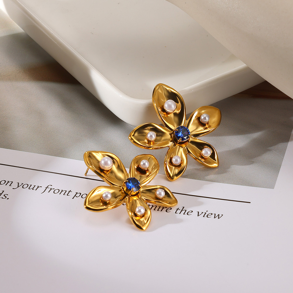 5g Weight 0.03µm-0.05µm Gold Plating Thickness PVD Coated Gold Plating Process 304 Stainless Steel Ear Needle Material Real Gold Plated Plating Material Zircon Inlay Material Dangling Earrings Classification 1 Pair Quantity Holiday, Daily Occasion 304 Stainless Steel Material Flower, Shell Pattern Women's Gender Vacation, Simple Style Style Waterproof Non Tarnish, Inlay Craft PVD Coated Real Gold Plated Flower Shell 304 Stainless Steel Vacation Simple Style Waterproof Non Tarnish Dangling Earrings 13