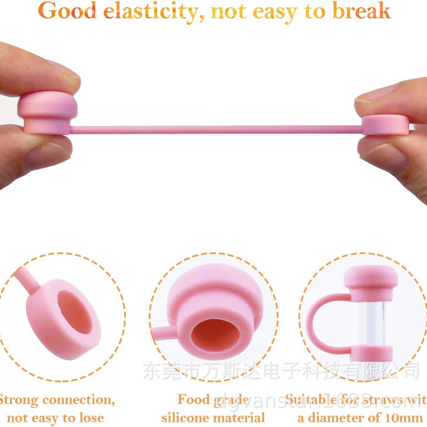 Universal genuine dustproof hermetic silicone straw, 9-10mm