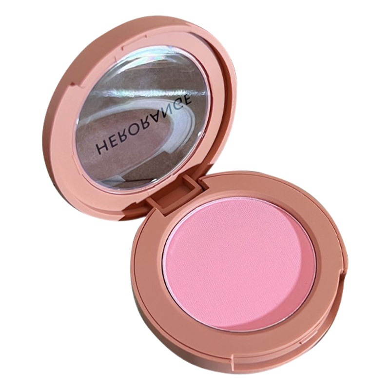 HERORANGE ~ crema rubor en polvo baja saturación tierna chica monocromo placa melocotón naranja suave niebla mate natural hembra estudiante