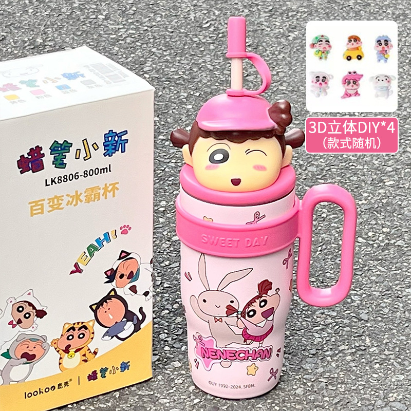 Vaso térmico Snoopy 316 acero inoxidable, mantiene frío y calor, con popote, ideal para deporte o exterior.