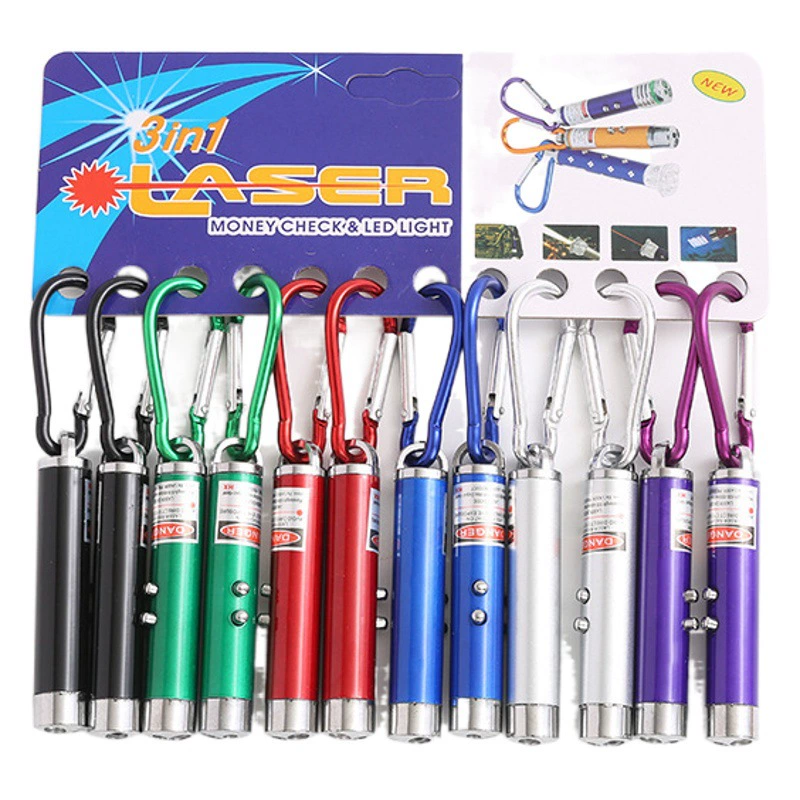 Завод прямые поставки сильного света мини светодиодный маленький фонарик лазерный свет Открытый инфракрасный детектор лампа три-в-одном