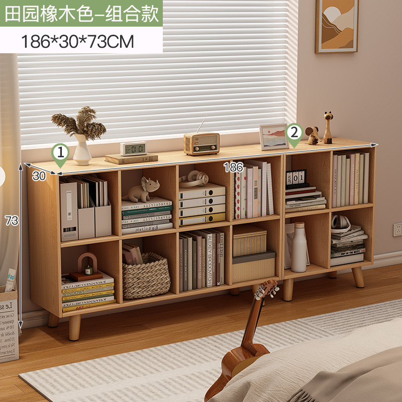 Estante de libros pequeño estante de piso simple casero gabinete de celosía sala de estar armario combinado contra la pared almacenar estante