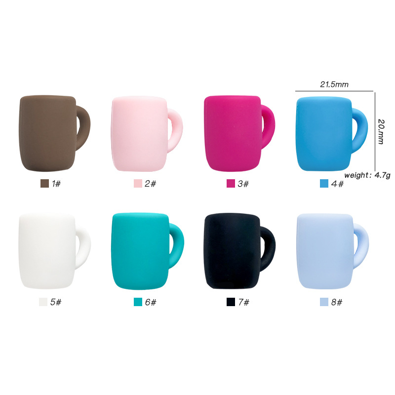 Manufacturer Silicone Coffee Cup Beads DIY Necklace Silicone Loose Beads Teat Chain Teether Accessories 