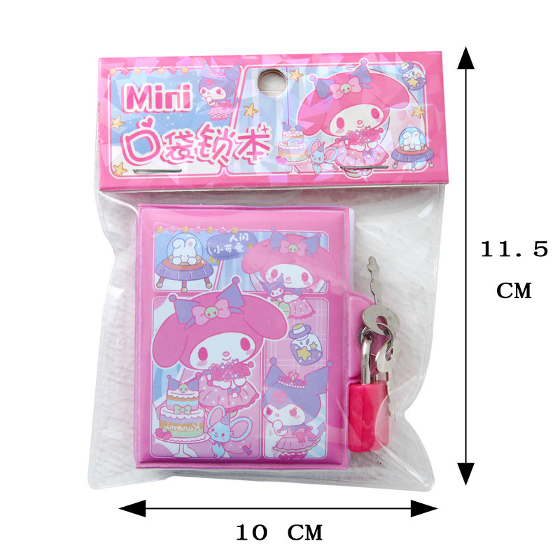 Liliou Mini Pocket Lock Cuaderno PU Cuaderno Cuaderno Cuaderno Cuaderno Portátil para estudiantes Papelería