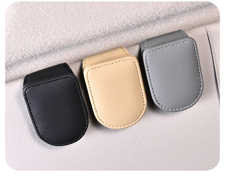 Car glasses frame car multifunctional glasses clip leather car storage box sun visor car sunglasses card holder