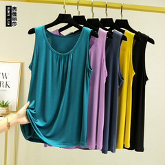 Loose Crepe Modale Summer Women's Plus Size Sleeveless Outerwear Versatile Base Top Sheath Thin Blouse