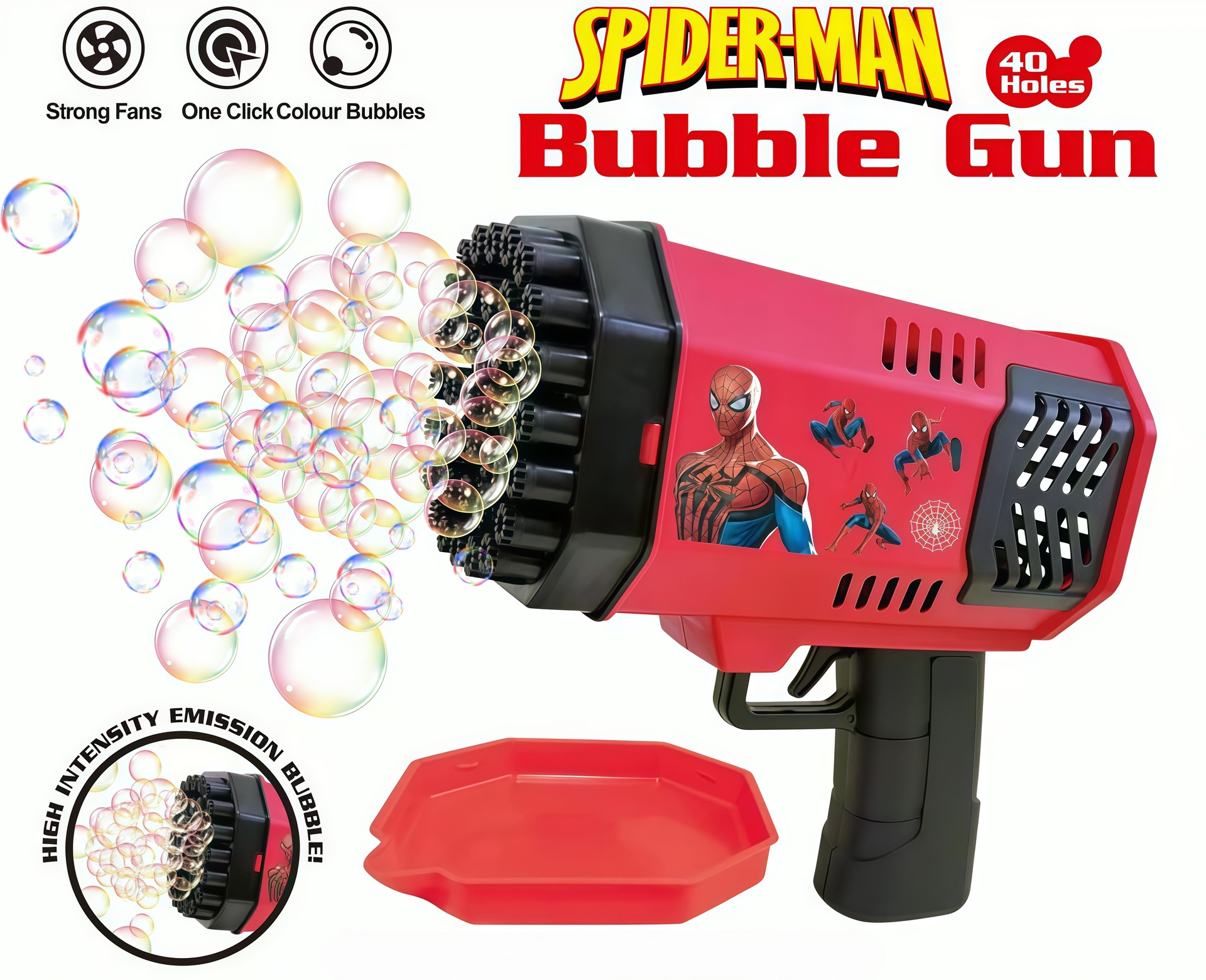 Red unicornio burbuja máquina de luces infantiles de mano pistola de burbujas automática parque estando juguetes de burbujas al por mayor