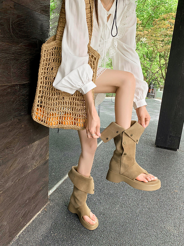 New Women's Summer Sandals with Thick Soles, Thong Sandals, and Western Cowboy Style