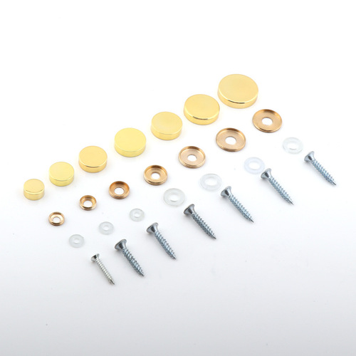 Jinnat Pure Copper Mirror Nails Advertisement Signature Screw Decorative Cover Thickened Glass Decorative Nails Flat Mirror Nails