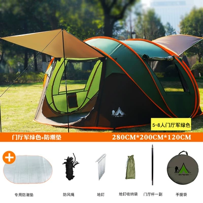 Cross-Border Supply – Avtomobil dam çadırları - 5-8-people-foyer-army-green-matching-moisture-proof-mat-figure