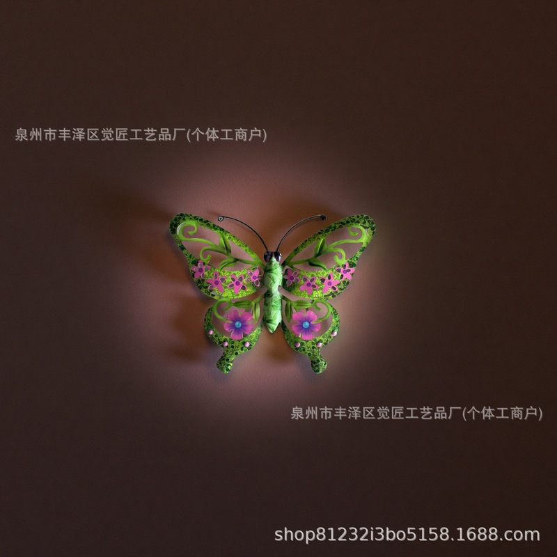 出口定制铁艺奇幻蝴蝶昆虫炫彩动物壁饰轻奢壁挂源头工厂直供创意|undefined