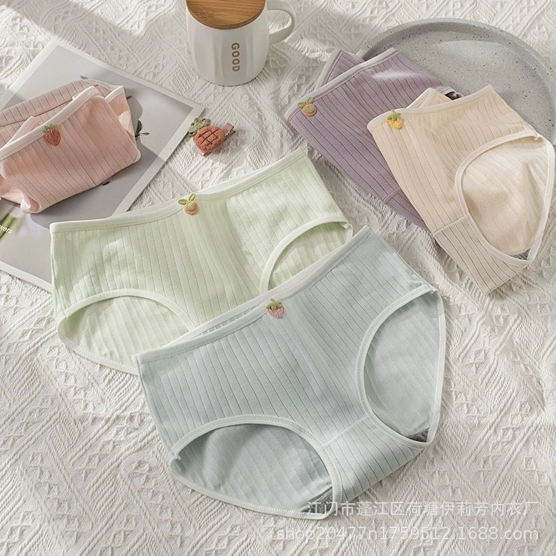 Нижнее белье из чистого хлопка E888 Женское нижнее белье из чистого хлопка Хлопковые бесшовные трусы со средней талией Нижнее белье для девочек Нижнее белье из чистого хлопка Женское нижнее белье
