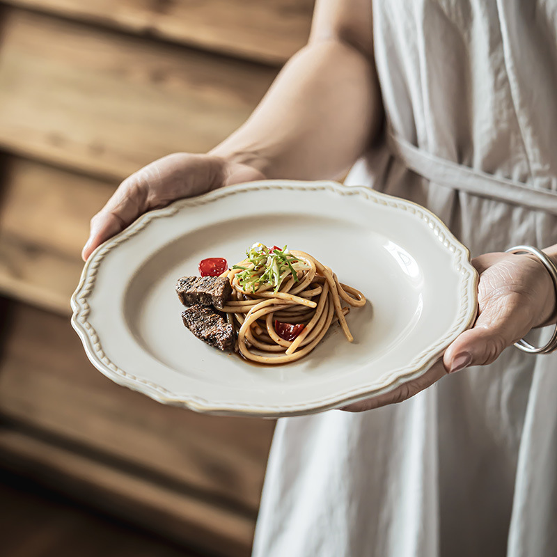 De alta calidad de estilo Palacio placa de cerámica Placa de carne hogar todo partido plato de desayuno Placa de pasta placa al por mayor