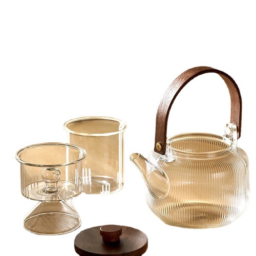 Glass teapot vertical pattern tea set set electric ceramic stove tea maker afternoon steaming white tea tea kettle