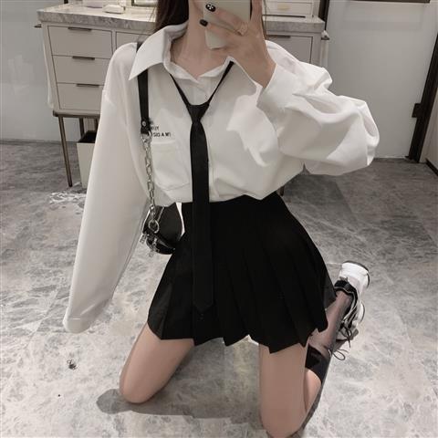 JK uniform shirt skirt dress set women spring two-piece set short skirt long-sleeve t-shirt women autumn