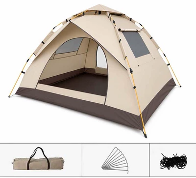 tent for trekking, Avtomobil dam çadırları - khaki-color-two-doors-and-two-windows-2-people200150120cm