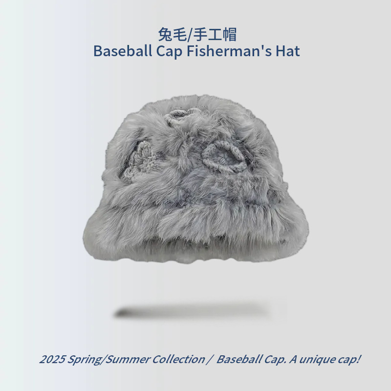 【D142 작은 꽃 양면 토끼털】회색