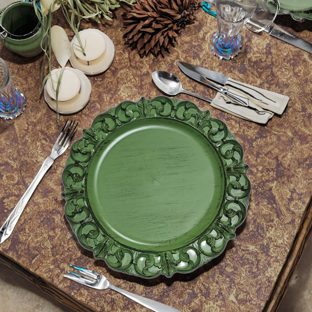 Placas de carga de comercio exterior platos de banquete europeos platos de fiesta platos de comida transfronterizos almohadilla de aislamiento térmico almohadilla de comida occidental hotel